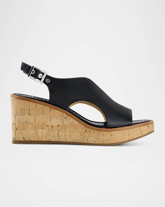 Kuarta Leather Cork Wedge Sandals